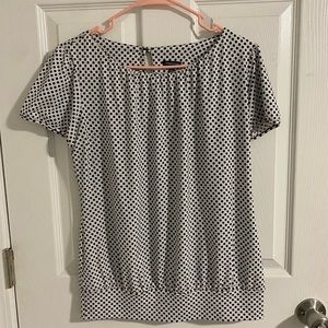 Maurice’s medium white with black polka dots blouse